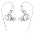 SIMGOT EM2 High-Res in Ear Monitor Headphones with 1BA+1DD Hybrid Balanced Armature Driver, Noise Isolating IEM Earphones with Detachable Cable, Professional Musician Headset HiFi Wired Earbuds (Clear)