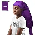 Bonnet Hood Hair Dryer Attachment: Upgraded Extra Large Adjustable Soft Dryer Caps - Easy to Use for Natural Curly Textured Hair Care Styling Fast Drying - Purple