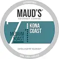 Maud's Kona Coffee Blend (Kona Coast), 100ct. Solar Energy Produced Recyclable Single Serve Medium Dark Roast Kona Coffee Pods – 100% Arabica Coffee California Roasted, Kona K Cup Compatible