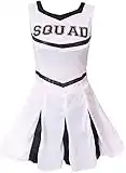 I LOVE FANCY DRESS LTD Costume da cheerleader da donna con pon jumbo – Costume da cheerleader delle scuole superiori in stile americano (bianco – UK 14-16)