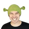 Yeglg Unisex Handgestrickte Shrek Hüte, Beanie Mütze Warme Langlebige Handstrickmütze Cosplay Dome Cap Wolle Wintermütze für Damen Herren Grün