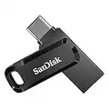 SanDisk 64GB Ultra Dual Drive Go USB Type-C Flash Drive with reversible USB Type-C and USB Type-A connectors, for smartphones, tablets, Macs and computers, Black