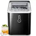 ZAFRO Ice Maker Countertop, Portable Ice Maker with Self-Cleaning, 26Lbs/24Hrs, 9 Cubes Ready in 8 Mins, One-Click Operation, Compact Ice Maker with Ice Scoop/Basket for Home/Kitchen/Office/Bar, Black