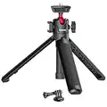 MT-16 Extendable Mini Camera Tripod, 4 Levels Adjustment 360° Ball Head Cold Shoe Lightweight Portable Vlog Travel Selfie Stick Handle Grip Desktop Webcam Tripod for Akaso DSLR Gopro 5 6 7 8 910 11