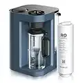 Bluevua RO100ROPOT-LITE Countertop Reverse Osmosis Water Filter System, 5 Stage Purification, 3:1 Pure to Drain, Portable Water Purifier (No Installation Required) (Blue)