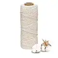 Eyerayo Ficelle de cuisine en coton blanc de 1 mm pour macramé - Pour la cuisson, la volaille, la viande, les saucisses, la rôtisserie et l'emballage de cadeaux - 100 m