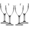 Set of Elite Premium 9oz Wine Glasses Virtually Unbreakable Reusable Polycarbonate Plastic - MADE IN UK Height 17.3cm Max Diamete 7.5cm (4)