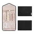 bagsmart Travel Jewellery Organiser Roll Foldable Jewelry Case for Journey-Rings, Necklaces, Bracelets, Earrings (Black-Small)