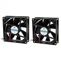 sourcing map 2pcs 92 x 25mm DC 12V 0.18 ventilateur en refroidissant Refroidisseur CPU sans balai noir Puissance 2,16 W