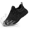 LARNMERN Slip Resistant Work Shoes Men Non Slip Waterproof Chef Kitchen Clog Food Service Shoes Restaurant Hospital Slip-on/9 Black