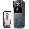 KAMEP Video Doorbell Wireless Camera Doorbells, 1080P HD Smart WiFi Security Camera Door Bell with PIR Motion Detection, 2-Way Audio, Night Vision, IP66 Waterproof, Support SD Card & Cloud Storage