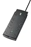 APC by Schneider Electric P12U2 12-Outlet Surge Protector Power Strip with USB Charging Ports, 4320 Joules, Surge Arrest Performance, Black