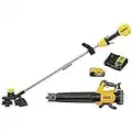 DEWALT 20V MAX String Trimmer and Leaf Blower Kit, Cordless, Battery & Charger Included (DCKO215M1),Yellow