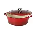 Sitram 710840 Cocotte 6.5 L Fonte d'acier émaillée Forme ovale,Rouge/Crème,33 x 25 x 13.5 cm