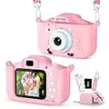 Kids Camera,Upgrade HD Digital Camera for Toddlers, Kid Camera Toys for 4 Year Old Girls Boys, Christmas Birthday Gifts for Age 3 4 5 6 7 8 9 10 Year Old with 32GB SD Card & Silicone Cover (Pink)