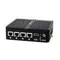 STRHIGP Firewall Mini PC OPNsense Celeron J4125 Quad Core Firewall 4 LAN, DDR4 8GB RAM 128GB SSD, Gigabit Ethernet Router, SIM Slot, AES-NI Fanless Desktop Computer, HD, COM, 2USB3.0, 4USB2.0