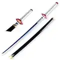 Samurai Sword Tomioka Giyuu Demon Slayer Cosplay Handmade Wooden Sword Katana Sword For Anime Lovers 41 Inch Bamboo Knife Halloween Props Birthday (Color : Blue)