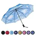 Parapluie de voyage automatique SY - Compact, coupe-vent, léger, incassable, bleu (Bleu) - SY-2