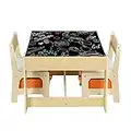 WOLTU 1 Table d'enfant + 2 chaises avec Espace de Rangement pour Enfants d'âge préscolaire,SG002