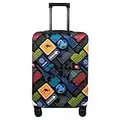 Explore Land Funda protectora de equipaje de viaje para equipaje de 18 a 32 pulgadas, Bon Voyage, M (23-26 inch luggage)