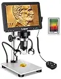 7" LCD Digital Microscope 1200X,Leipan 12MP Coin Microscope with Screen for Adults,1080P Video Microscope with 12pcs Slides,Wired Remote,2 Side Lights,Windows/Mac OS Compatible…