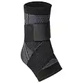 Ankle Support Brace, Adjustable Ankle Compression Support Sleeve for Men & Women Achilles Tendon Support , Plantar Fasciitis, Achilles Tendonitis, Sprained Ankle, Ankle Ligament Support (M, Black)