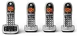 BT 4600 Big Button Advanced Call Blocker Home Phone with Answer Machine, Quad Handset Pack