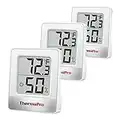 ThermoPro TP49 3 Pieces Digital Hygrometer Indoor Thermometer Humidity Meter Mini Hygrometer Thermometer with Temperature and Humidity Monitor Room Thermometer