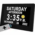 2023 Upgraded Dementia Clock 2.0 with Auto DST Adjustment, Sun/Moon Icons & Custom Reminders, Day Clock for Memory Loss, Alzheimer's, 7 Inch with Remote Control