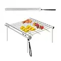 MOPOIN Barbecue Grilles Portable, Barbecue au Charbon de Bois, Grille de Barbecue Pliante en Acier Inoxydable, Mini-Gril de Camping Portable Pour Pique-Niques, Arrière-Cours, Randonnée, 31x3x3cm