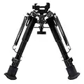 Pinty Rifle Tactical Bipod Adjustable Spring Return Adapter Compatible with Picatinny Rail System Adjustable 6-9 Inch Height (Hardened Steel and Aluminum)