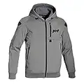 Jet Blouson Veste Moto Homme à Capuche Soft Shell blindé (Gris, M (EU 48 - 50))