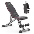 Delfy Adjustable Weight Bench, Foldable Fitness Workout Bench, Flat Incline Decline Bench Press for Home Gym (black-1)