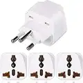 UK to Switzerland Plug Adapters Switzerland Power Converter Grounded Universal Travel Adapter 3 Pin Switzerland International Type J Plug for Switzerland Liechtenstein (White,4 Pieces)