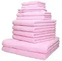 Betz Lot de 12 Serviettes Palermo Set de 2 draps de Bain 4 Serviettes de Toilette 2 Serviettes d'invité 2 lavettes 2 Gants de Toilette 100% Coton Couleur rosé