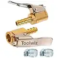 Toolwiz 2 Piezas Boquillas Inflado 6 mm Neumático Boquilla Inflador Abrazadera Válvula, Conector De Válvula De Inflado para Coche, Camión