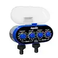 Aqualin Hose Water Timer Garden Irrigation System Controller Electronic Watering Computer with Two Outlets Color Blue