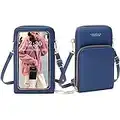 CheChury Téléphone Portefeuille pour femme Sac Transparentes Téléphone Pochette Avec Bandoulière Grand Porte-Cartes Épaule - Marine - Taille unique