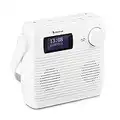 Auna Splash Duschradio, DAB Radio, BT DAB+/UKW IPX4, DAB+ Radio mit USB-Port Kopfhöreranschluss USB-C Akku, Digitalradio, weiß