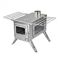 Winnerwell Nomad View Large Tent Stove | Portable Wood BurningStove for Tents, Shelters, and Camping | 1500 Cubic Inch Firebox |Precision Stainless Steel Construction | Includes Chimney Pipe