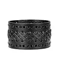 Jeilwiy Punk Leather Wristbands for Men Bracelets Handmade Wide Cuff Bangle Braided Jewelry Black Brown Adjustable - Teen Girls Boys Punk