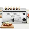 Newhai Commercial Toaster Bread Baking Machine 6 Slices 0.6 Inch Slot for Restaurant 110V