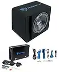 Rockville SK512 PACKAGE 12" 1400w Loaded K5 Car Subwoofer Enclosure+DB11 Amp, Black