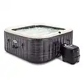 Intex 28449EP PureSpa Plus 4 Person Portable Inflatable Square Hot Tub Spa with 170 Bubble Jets and Built in Heater Pump, Greystone