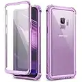 Dexnor Galaxy S9 Case with Screen Protector Clear Military Grade Rugged 360 Full Body Protective Shockproof Hard Back Cover Defender Heavy Duty Bumper Case for Samsung Galaxy S9 - Purple