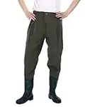 Xinwcang Imperméable Professionnels Waders de Pêche Cuissardes PVC Etanche Pantalons Bottes de Pêche Vert 44