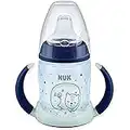 NUK First Choice+ Learner Cup Night Sippy Cup | 6-18 Months | Leak-Proof Silicone Spout | Glow in the Dark | Anti-Colic Vent | BPA-Free | 150ml | Blue