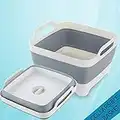 Collapsible Dishpan with Draining Plug - Foldable Washing Basin - Portable Dish Washing Tub - Space Saving Kitchen Storage Tray