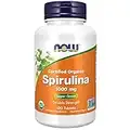 NOW Supplements, Certified Organic, Spirulina 1000 mg (Double Strength), Rich in Beta-Carotene (Vitamin A) and B-12 with naturally occurring GLA , 120 Tablets