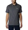 Columbia Men’s Tech Trail Polo Shirt, Sun Protection, Moisture Wicking, Shark, Large